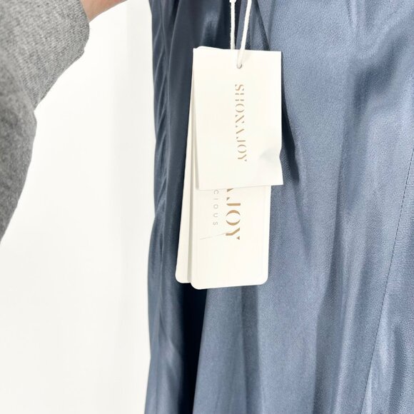 NWT Shona Joy La Lune Button Front Bias Slip Dress in Blue Smoke - Picture 10 of 10